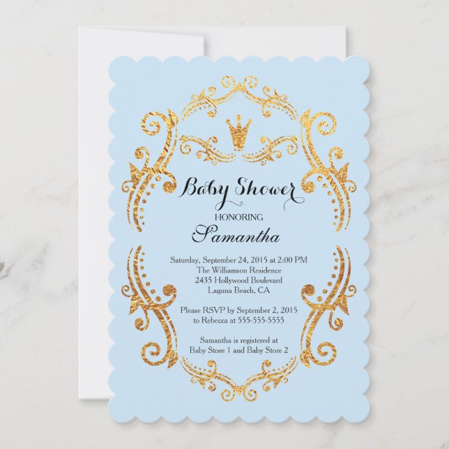 Vintage Little Prince Baby Shower Invitation (Front)