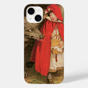 Vintage Little Red Riding Hood and Big Bad Wolf Case-Mate iPhone 14 Case