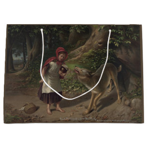 Vintage Little Red Riding Hood Fairy Tale Art Large Gift Bag