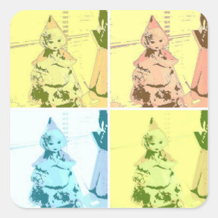 Vintage Little Red Riding Hood Square Sticker