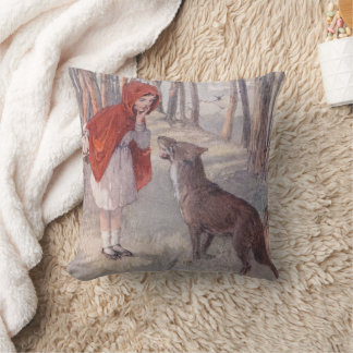 Vintage Little Red Riding Hood Storybook Cushion