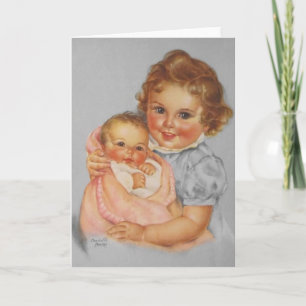 Vintage Little Sister Baby Note Card