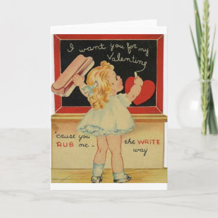 Vintage Little Teacher Valentine's Day Card