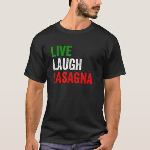 Vintage Live Laugh Lasagne Funny Italian Flag Lasa T-Shirt