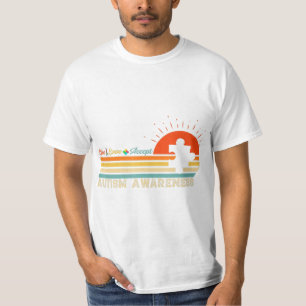 Vintage Live Love Accept Autism Puzzle Autism Awar T-Shirt