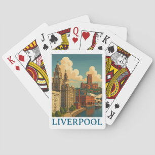 Vintage Liverpool England Travel City View Playing Cards