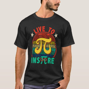 Vintage Living To Inspire Cute Pi Symbol Math Stud T-Shirt