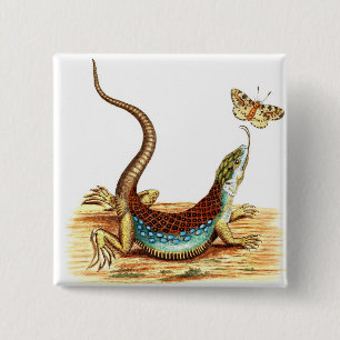 Vintage Lizard 15 Cm Square Badge