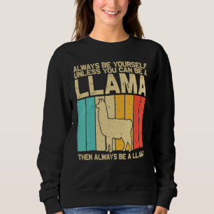 Vintage Llama For Men Women Kids Boys Girls Alpaca Sweatshirt