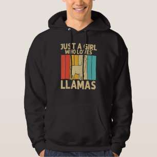 Vintage Llama Girls Kids Women Alpaca Animal Hoodie