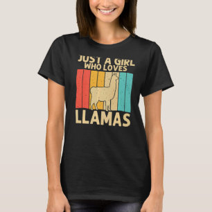 Vintage Llama Girls Kids Women Alpaca Animal T-Shirt