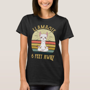 Vintage Llamaste 6 Feet Away  Llama Social Distanc T-Shirt