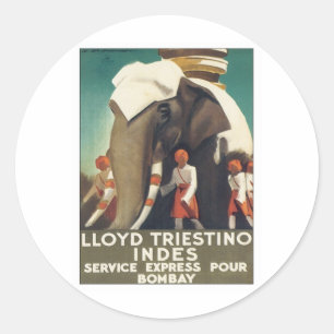 Vintage Lloyd Triestino India Classic Round Sticker