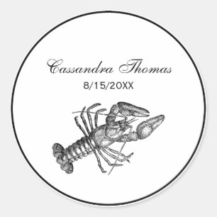 Vintage Lobster #1 Drawing Classic Round Sticker