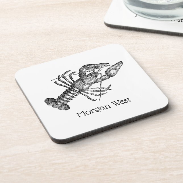 Vintage Lobster #1 Drawing Coaster (Left Side)