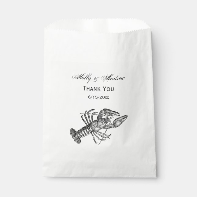 Vintage Lobster #1 Drawing Favour Bag (Front)