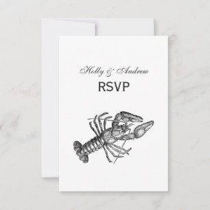 Vintage Lobster #1 Drawing RSVP Card