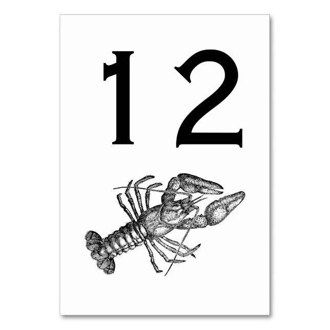 Vintage Lobster #1 Drawing Table Number (Front)