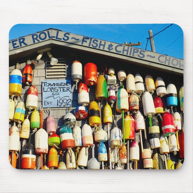 Vintage Lobster Buoys Mouse Pad (Front)