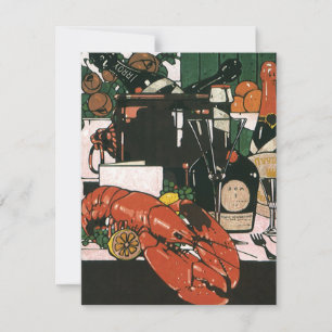 Vintage Lobster Fest Champagne; Elegant Party Invitation