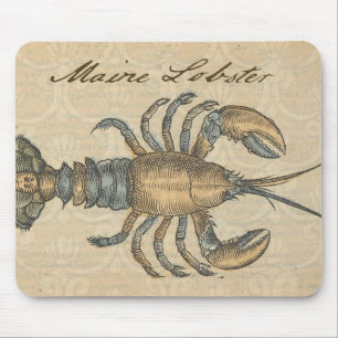 Vintage Lobster illustration Mouse Pad