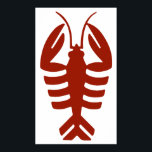 Vintage Lobster in Red, Art Deco Seafood Poster<br><div class="desc">Easy to customise background colour. Change to any hexcode you want!
Vintage illustration art deco design featuring an elegant red lobster. Yummy food for a fancy dinner!</div>