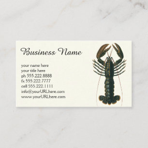 Vintage Lobster, Marine Ocean Life Crustacean Business Card