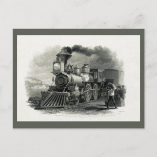 Vintage Locamotive Steam Engine Train  Postcard