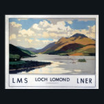 Vintage Loch Lomond Scotland Travel Poster<br><div class="desc">Vintage Loch Lomond Scotland Travel Fine Art Giclee Print (Reproduction). Please customise the poster size,  texture,  border and/or frame to suit your taste.</div>