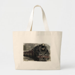 Vintage Locomotive Large Tote Bag