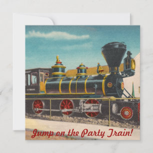 Vintage Locomotive Party Invitation