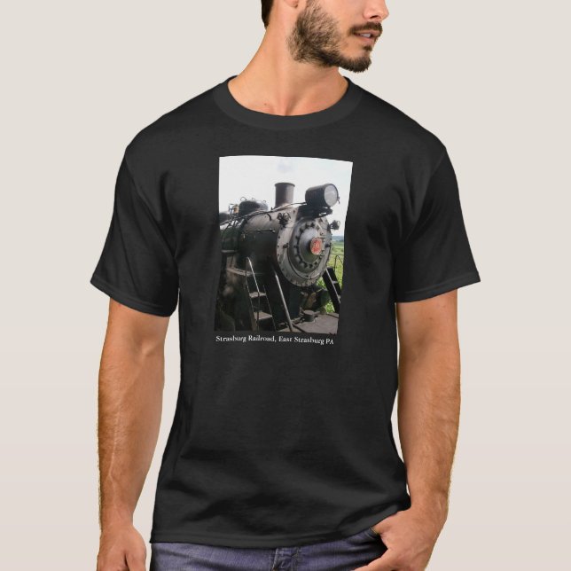 Vintage Locomotive Railroad Train T-Shirt (Front)
