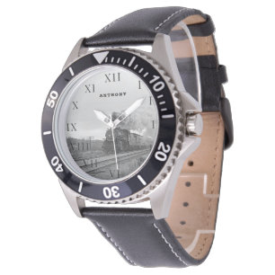 Vintage Locomotive Train Birthday Black Travel Watch