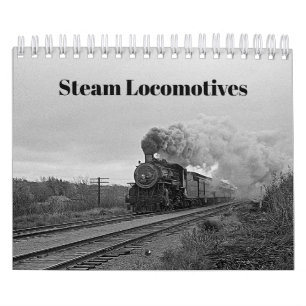 Vintage Locomotive Train Birthday khaki Travel Calendar