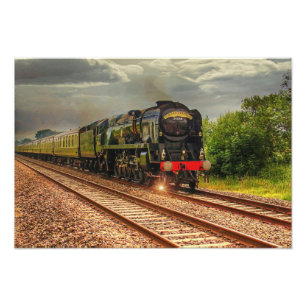 Vintage Locomotive Train Countryside Photo Print
