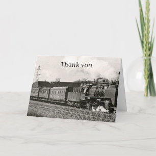 Vintage Locomotive Train Railway Black Travel Card