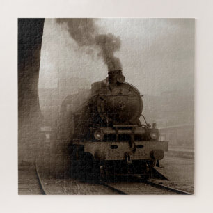 Vintage Locomotive Train Steam Engine Railway Jigsaw Puzzle