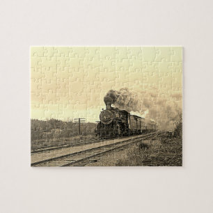 Vintage Locomotive Train Steam Engine Railway Jigsaw Puzzle