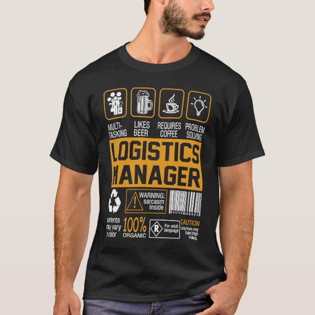 Vintage Logistics Manager Description Label Pride T-Shirt (Front)