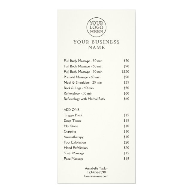 Vintage Logo Rack Card (Front)