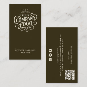Vintage Logo Style Espresso Brown Business Card