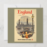 Vintage London Air Travel Big Ben Parliament