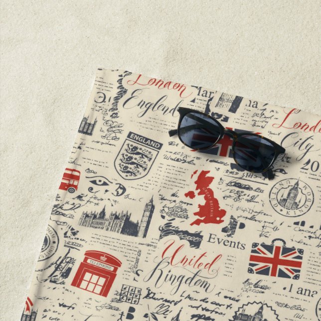 Vintage London Beach Towel (In Situ)