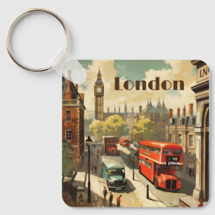 Vintage London Big Ben Custom Text Key Ring