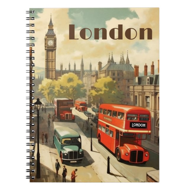 Vintage London Big Ben Custom Text Notebook (Front)