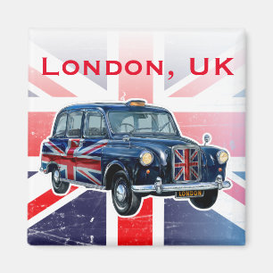 Vintage London Black Taxicab Magnet