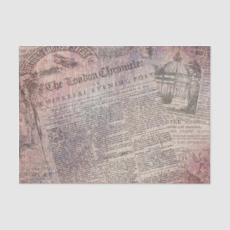 Vintage London Chronicle Newspaper Ads Tissue Paper