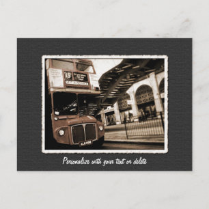 Vintage London Double Decker Bus UK Postcard