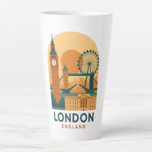 Vintage London England Travel Latte Mug – Retro 