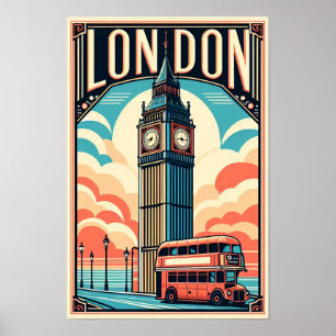 Vintage London England Travel Poster
